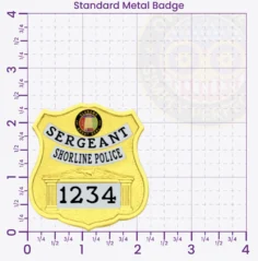 13-F19-7 Custom Police Badges And Design, Create, Build and Order Personalized Police Badges Officer Badges Gold Badges 2.36 Standard