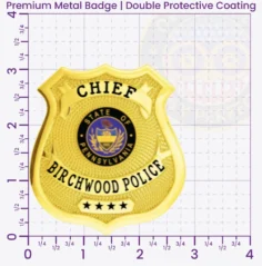 13-F19 Custom Police Badges And Design, Create, Build and Order Personalized Police Badges Officer Badges Gold Badges 3.125 Premium