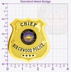 13-F19 Custom Police Badges And Design, Create, Build and Order Personalized Police Badges Officer Badges Gold Badges 3.125 Standard