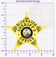 14-B1 Buy Custom Sheriff Badges And Design Create Build and Order Personalized Sheriff Badges Deputy Gold Badges 3.25 Standard