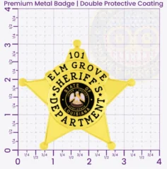 14-C1 Buy Custom Sheriff Badges And Design Create Build and Order Personalized Sheriff Badges Deputy Gold Badges 3.14 Premium