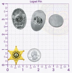 14-D10-3 Custom Police Badges And Design, Create, Build and Order Personalized Police Badges Officer Badges Gold Lapel Pins