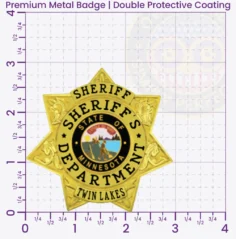 16-H20 Buy Custom Sheriff Badges And Design Create Build and Order Personalized Sheriff Badges Deputy Gold Badges 2.85 Premium