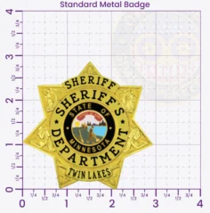 16-H20 Buy Custom Sheriff Badges And Design Create Build and Order Personalized Sheriff Badges Deputy Gold Badges 2.85 Standard