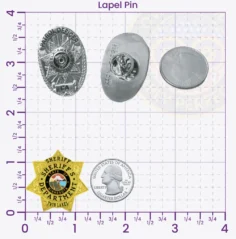 16-H20 Buy Custom Sheriff Badges And Design Create Build and Order Personalized Sheriff Badges Deputy Gold Lapel Pins