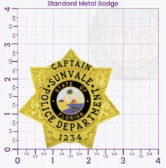 16-H20 Custom Police Badges And Design, Create, Build and Order Personalized Police Badges Officer Badges Gold Badges 2.80 Standard