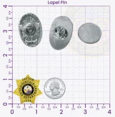 16-H20 Custom Police Badges And Design, Create, Build and Order Personalized Police Badges Officer Badges Gold Lapel Pins