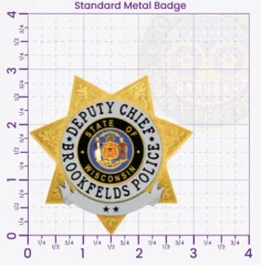 16-H30 Custom Police Badges And Design, Create, Build and Order Personalized Police Badges Officer Badges Gold Badges 2.91 Standard