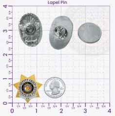 16-H30 Custom Police Badges And Design, Create, Build and Order Personalized Police Badges Officer Badges Gold Lapel Pins