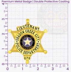 17-B1 Custom Police Badges And Design, Create, Build and Order Personalized Police Badges Officer Badges Gold Badges 3 Premium