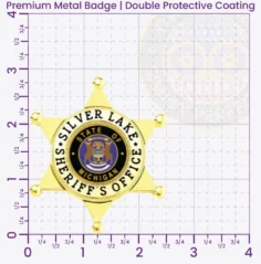 17-H14-2 Buy Custom Sheriff Badges And Design Create Build and Order Personalized Sheriff Badges Deputy Gold Badges 2.83 Premium