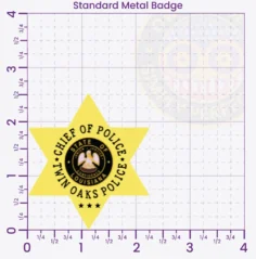 18-H14-2 Custom Police Badges And Design, Create, Build and Order Personalized Police Badges Officer Badges Gold Badges 2.55 Standard