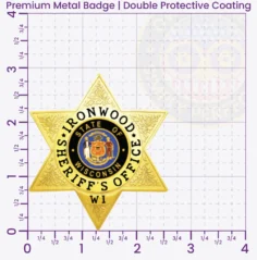 18-H14 Buy Custom Sheriff Badges And Design Create Build and Order Personalized Sheriff Badges Deputy Gold Badges 2.83 Premium