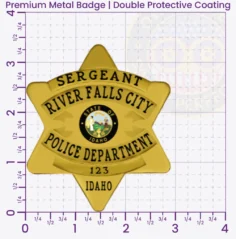 18-P1 Custom Police Badges And Design, Create, Build and Order Personalized Police Badges Officer Badges Gold Badges 3.3125 Premium