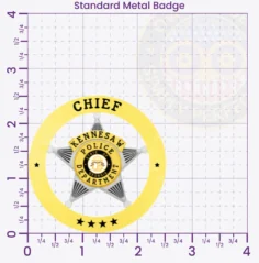 19-A2 Custom Police Badges And Design, Create, Build and Order Personalized Police Badges Officer Badges Gold Badges 2.5 Standard