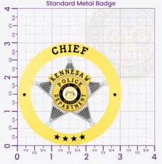 19-A2 Custom Police Badges And Design, Create, Build and Order Personalized Police Badges Officer Badges Gold Badges 3 Standard