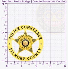 19-A2CB Buy Custom Constable Badges And Design, Create, Build and Order Deputy Badges Gold 2.5 Premium