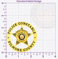 19-A2CB Buy Custom Constable Badges And Design, Create, Build and Order Deputy Badges Gold 2.5 Standard