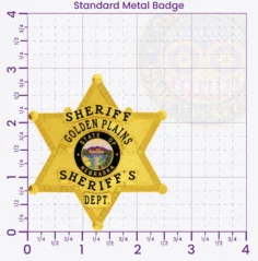 19-F1 Buy Custom Sheriff Badges And Design Create Build and Order Personalized Sheriff Badges Deputy Gold Badges 2.86 Standard