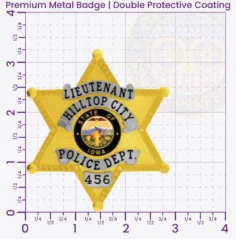 19-F1 Custom Police Badges And Design, Create, Build and Order Personalized Police Badges Officer Badges Gold Badges 3.25 Premium