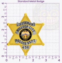 19-F1 Custom Police Badges And Design, Create, Build and Order Personalized Police Badges Officer Badges Gold Badges 3.25 Standard