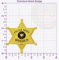 19-F8 Custom Police Badges And Design, Create, Build and Order Personalized Police Badges Officer Badges Gold Badges 2.75 Standard