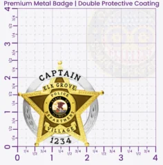 19-H15 Custom Police Badges And Design, Create, Build and Order Personalized Police Badges Officer Badges Gold Badges 2.5 Premium