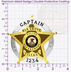 19-H15 Custom Police Badges And Design, Create, Build and Order Personalized Police Badges Officer Badges Gold Badges 3.25 Premium