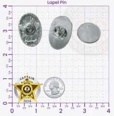 19-H15 Custom Police Badges And Design, Create, Build and Order Personalized Police Badges Officer Badges Gold Lapel Pins