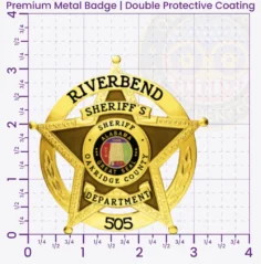 19-H15SFB Buy Custom Sheriff Badges And Design Create Build and Order Personalized Sheriff Badges Deputy Gold 3.25 Premium