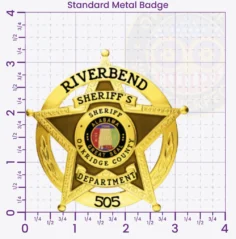 19-H15SFB Buy Custom Sheriff Badges And Design Create Build and Order Personalized Sheriff Badges Deputy Gold 3.25 Standard