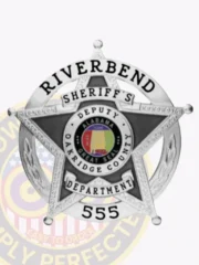 19-H15SFB Buy Custom Sheriff Badges And Design Create Build and Order Personalized Sheriff Badges Deputy Silver Badges