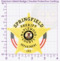 19-H16SFB Buy Custom Sheriff Badges And Design Create Build and Order Personalized Sheriff Badges Deputy Gold 3.25 Premium Badges