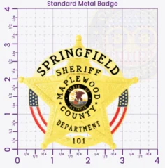 19-H16SFB Buy Custom Sheriff Badges And Design Create Build and Order Personalized Sheriff Badges Deputy Gold 3.25 Standard Badges