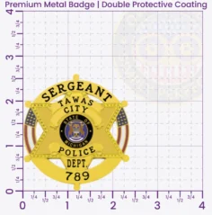 19-H20 Custom Police Badges And Design, Create, Build and Order Personalized Police Badges Officer Badges Gold Badges 2.625 Premium