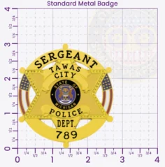 19-H20 Custom Police Badges And Design, Create, Build and Order Personalized Police Badges Officer Badges Gold Badges 3 Standard