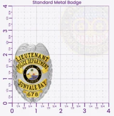 2-C10-2 Custom Badges And Design, Create, Build and Order Custom Badges Personalized Badges Officer Badges Sunvale Bay Police Silver Badges 2.50 Standard