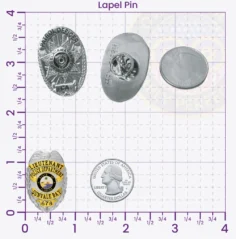 2-C10-2 Custom Badges And Design, Create, Build and Order Custom Badges Personalized Badges Officer Badges Sunvale Bay Police Silver Lapel Pins