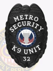 2-C10-2OB Buy Custom Security Officer Badges And Design, Create, Build and Order Security Badges Metro Security Black Badges