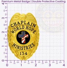 2-C10-2PCB Buy Custom Police Chaplain Badges And Design, Create, Build and Order Chaplain Badges Gold 3.375 Premium Badges