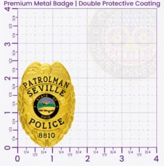 2-C10-2PLB Buy Custom Police Badges And Design, Create, Build and Order Personalized Police Badges Officer Badges Gold Silver 2.5 Premium Badges