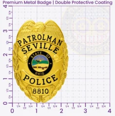 2-C10-2PLB Buy Custom Police Badges And Design, Create, Build and Order Personalized Police Badges Officer Badges Gold Silver 3.375 Premium Badges