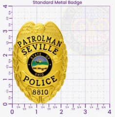 2-C10-2PLB Buy Custom Police Badges And Design, Create, Build and Order Personalized Police Badges Officer Badges Gold Silver 3.375 Standard Badges