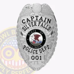 2-c13-2 custom badges and design, create, build and order custom badges personalized badges officer badges silver falls police silver