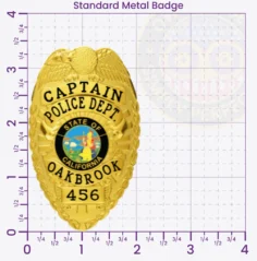 2-C13-2 Custom Police Badges And Design, Create, Build and Order Personalized Police Badges Officer Badges Gold Badges 3.35 Standard