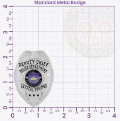 2-C13 Custom Badges And Design, Create, Build and Order Custom Badges Personalized Badges Officer Badges Crystal Springs Police Silver Badges 2.25 Standard (Mid)