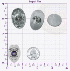 2-C13 Custom Badges And Design, Create, Build and Order Custom Badges Personalized Badges Officer Badges Crystal Springs Police Silver Lapel Pins