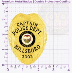 2-C16 Custom Police Badges And Design, Create, Build and Order Personalized Police Badges Officer Badges Gold Badges 3.375 Premium