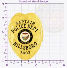 2-C16 Custom Police Badges And Design, Create, Build and Order Personalized Police Badges Officer Badges Gold Badges 3.375 Standard