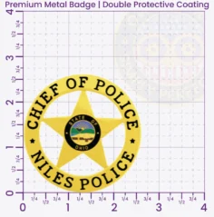 20-A16 Custom Police Badges And Design, Create, Build and Order Personalized Police Badges Officer Badges Gold Badges 2.625 Premium